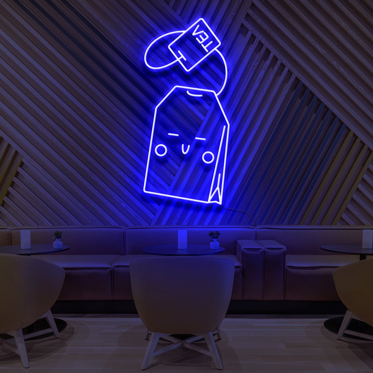 "Kawaii Tea Bag" Neon Sign for Cafés