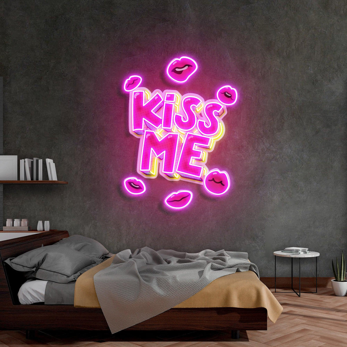 Kiss Me Led Neon Acrylic Artwork
