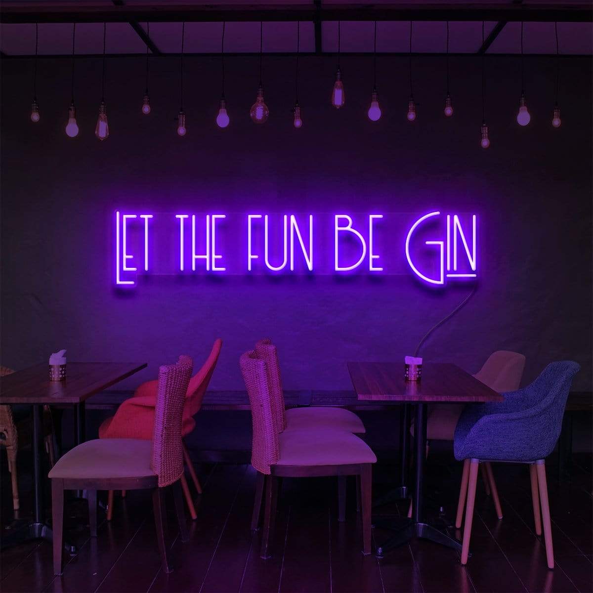 "Let The Fun Be Gin" Neon Sign for Bars & Restaurants