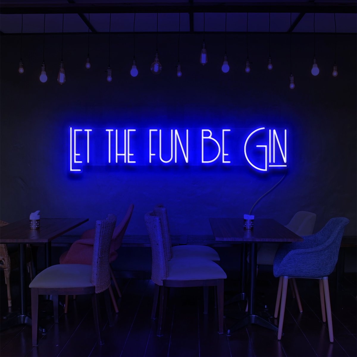 "Let The Fun Be Gin" Neon Sign for Bars & Restaurants