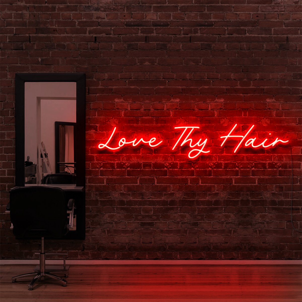 "Love Thy Hair" Neon Sign for Hair Salons & Barbershops