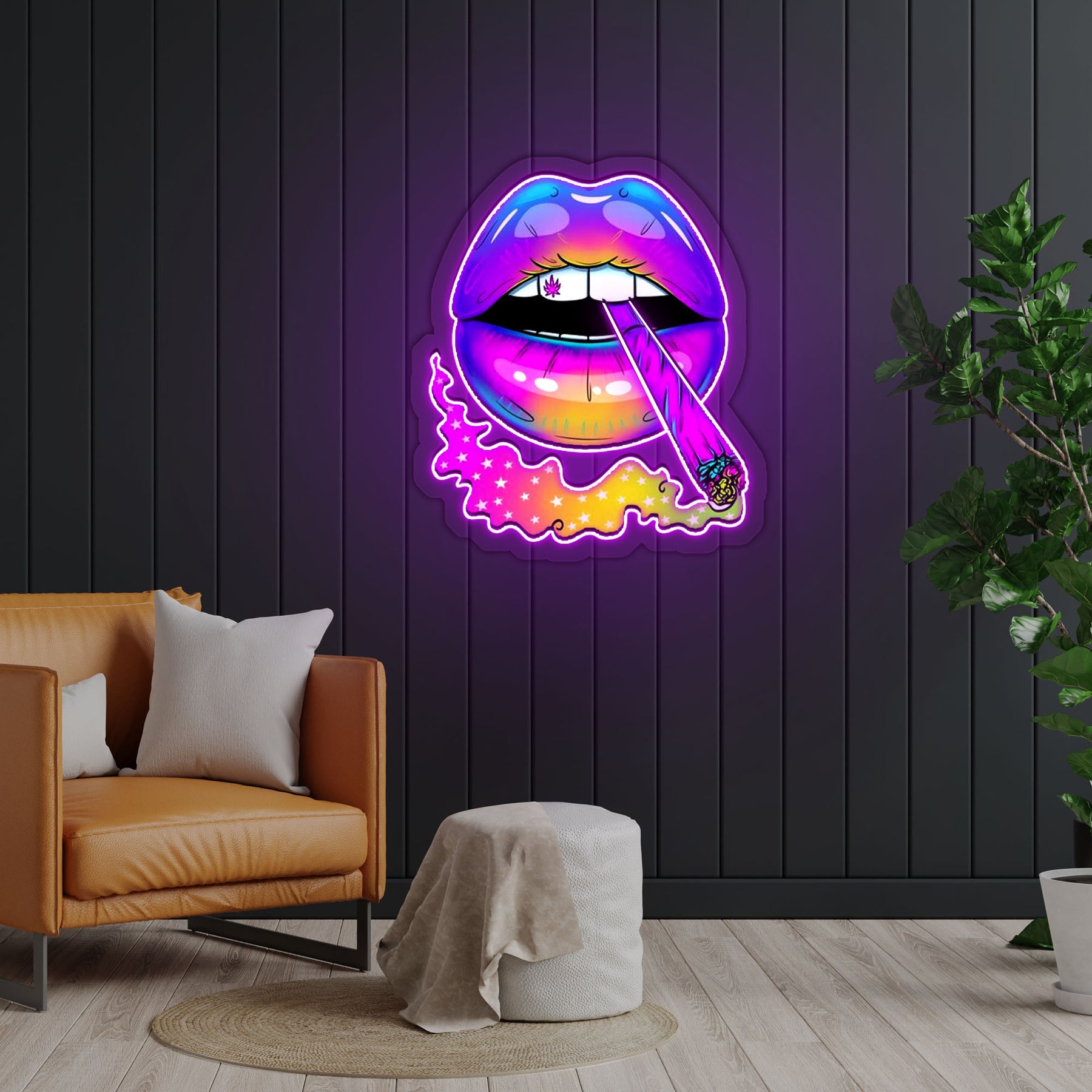 Magic Lip Neon Sign x Acrylic Artwork
