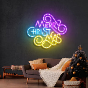 Merry Christmas Typo Neon Sign