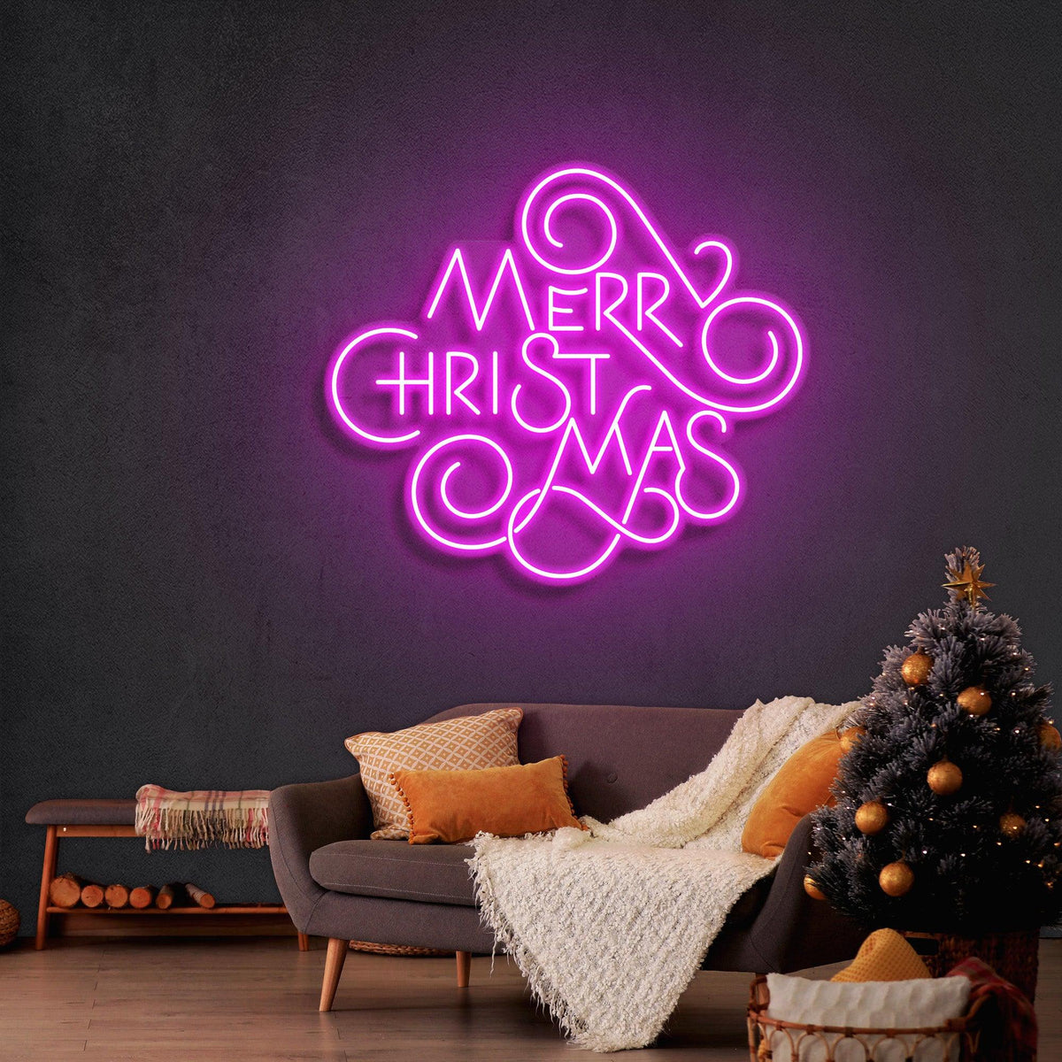 Merry Christmas Typo Neon Sign