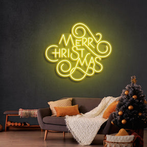 Merry Christmas Typo Neon Sign