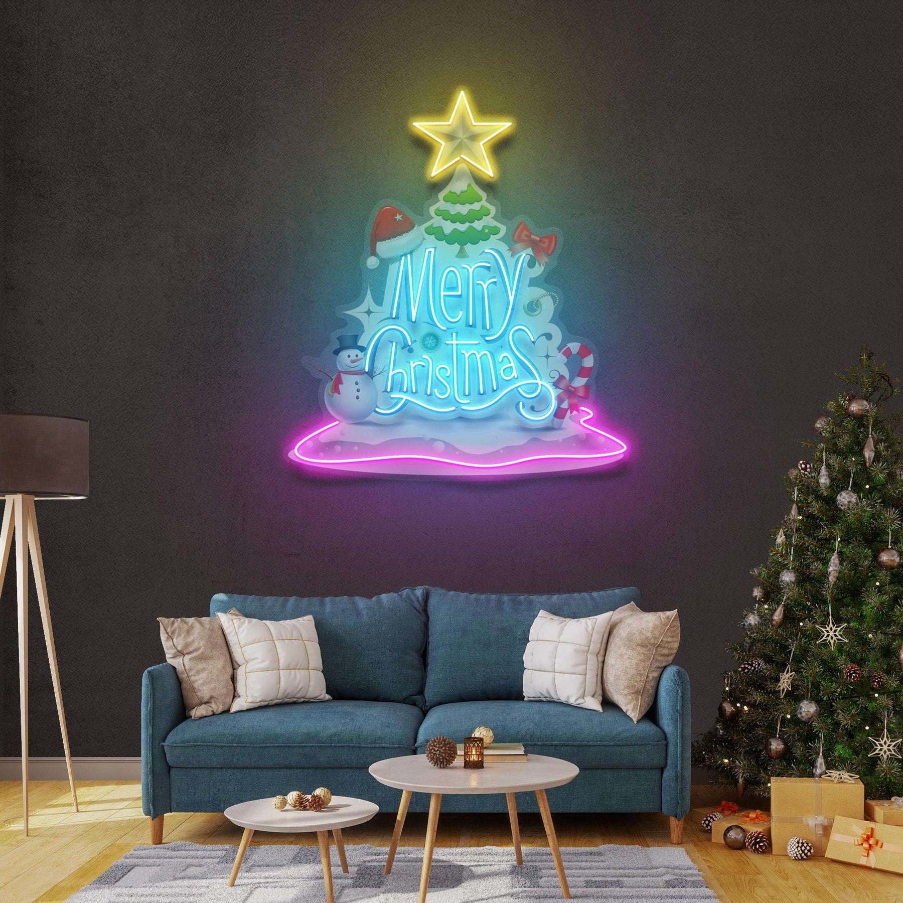 Merry Christmas LED Neon Acrylic Artwork