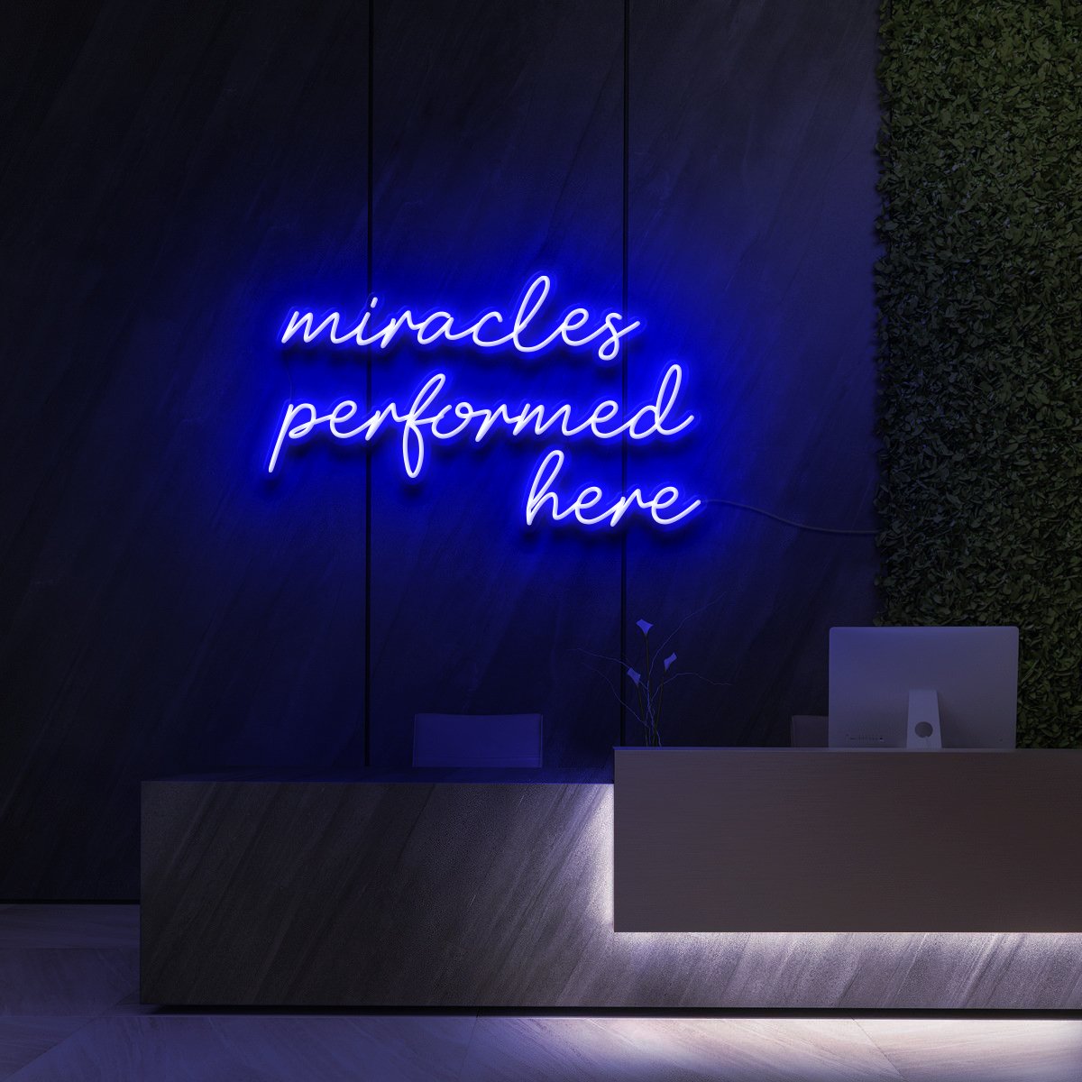 "Miracles Performed Here" Neon Sign for Beauty & Cosmetic Studios