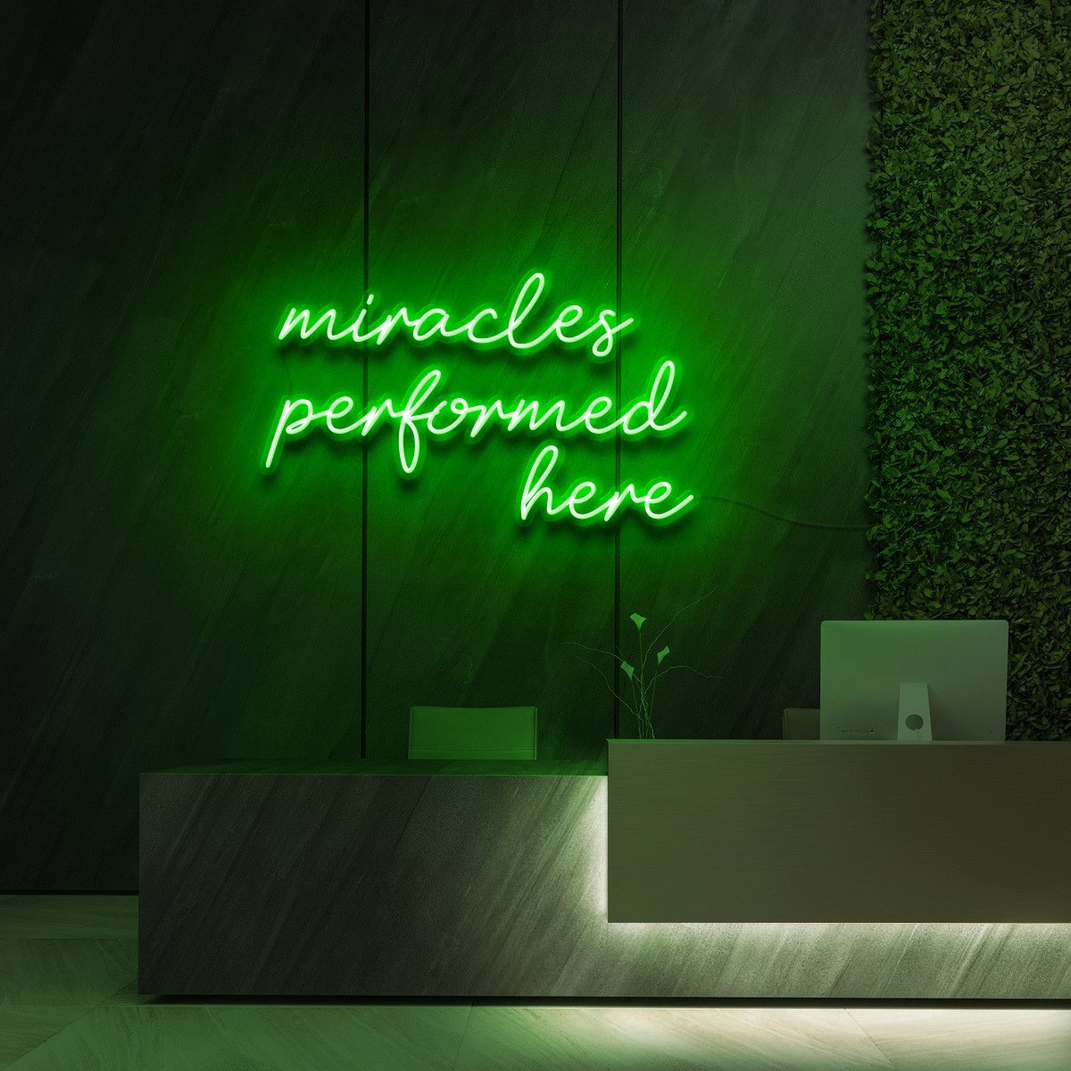 "Miracles Performed Here" Neon Sign for Beauty & Cosmetic Studios