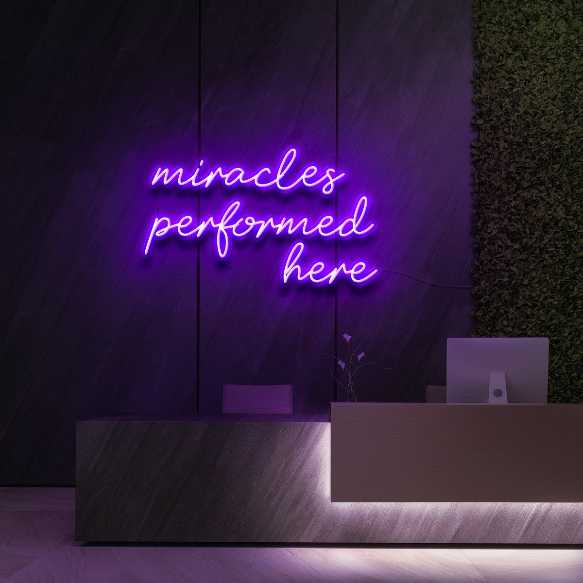 "Miracles Performed Here" Neon Sign for Beauty & Cosmetic Studios