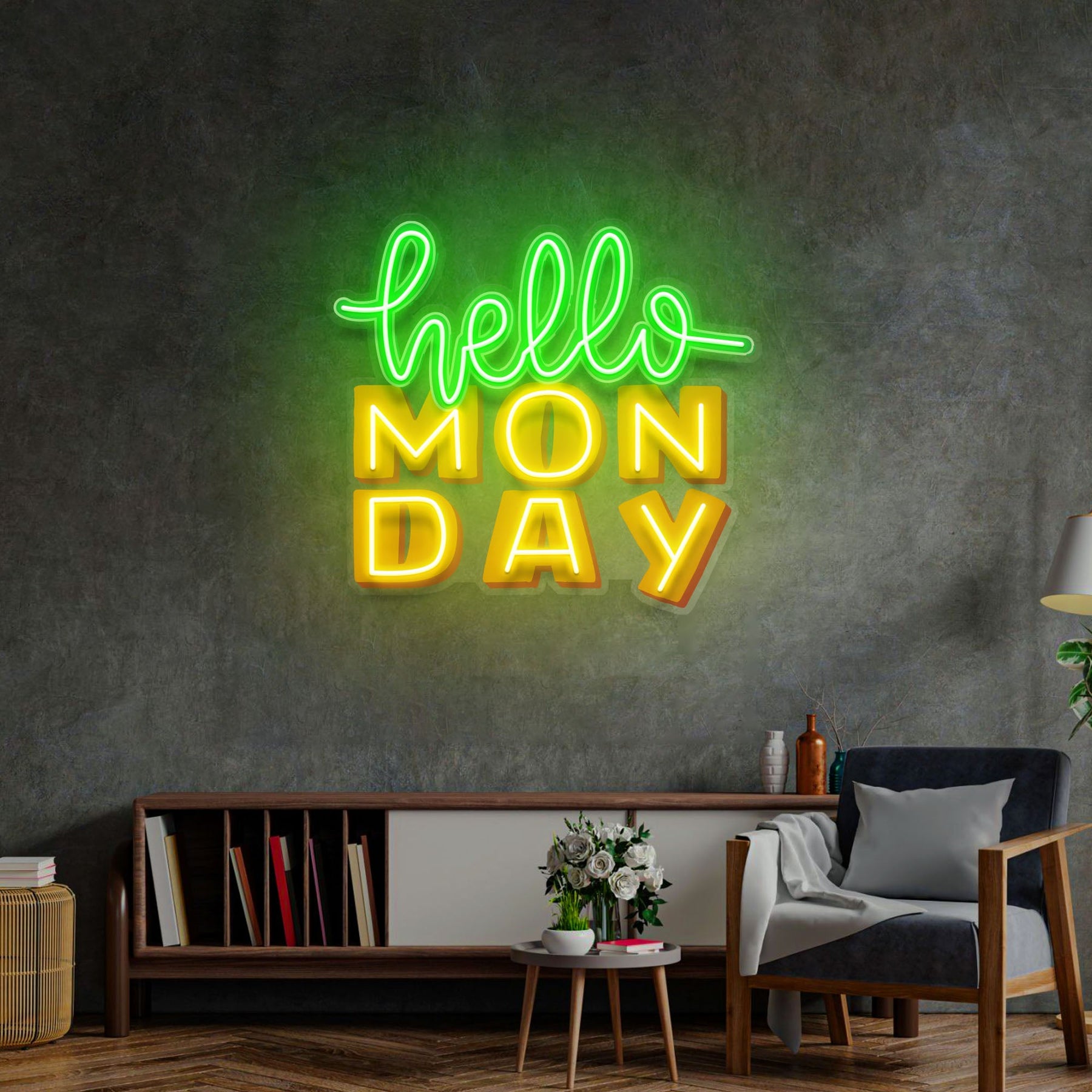 Hello Monday LED Neon Sign Light Pop Art