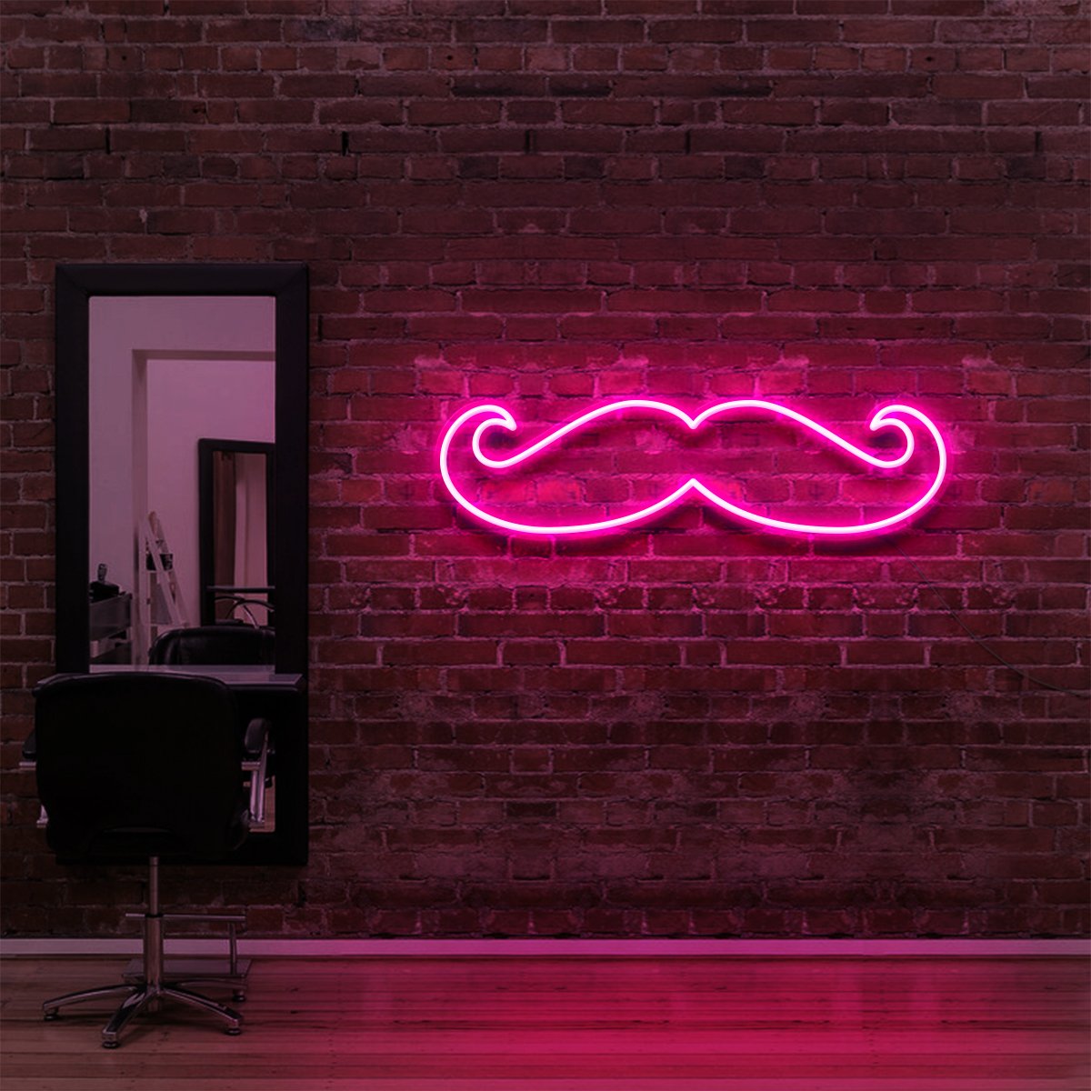 "Moustache" Neon Sign for Hair Salons & Barbershops