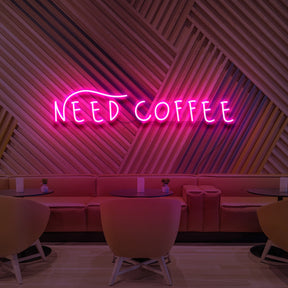 "Need Coffee" Neon Sign for Cafés