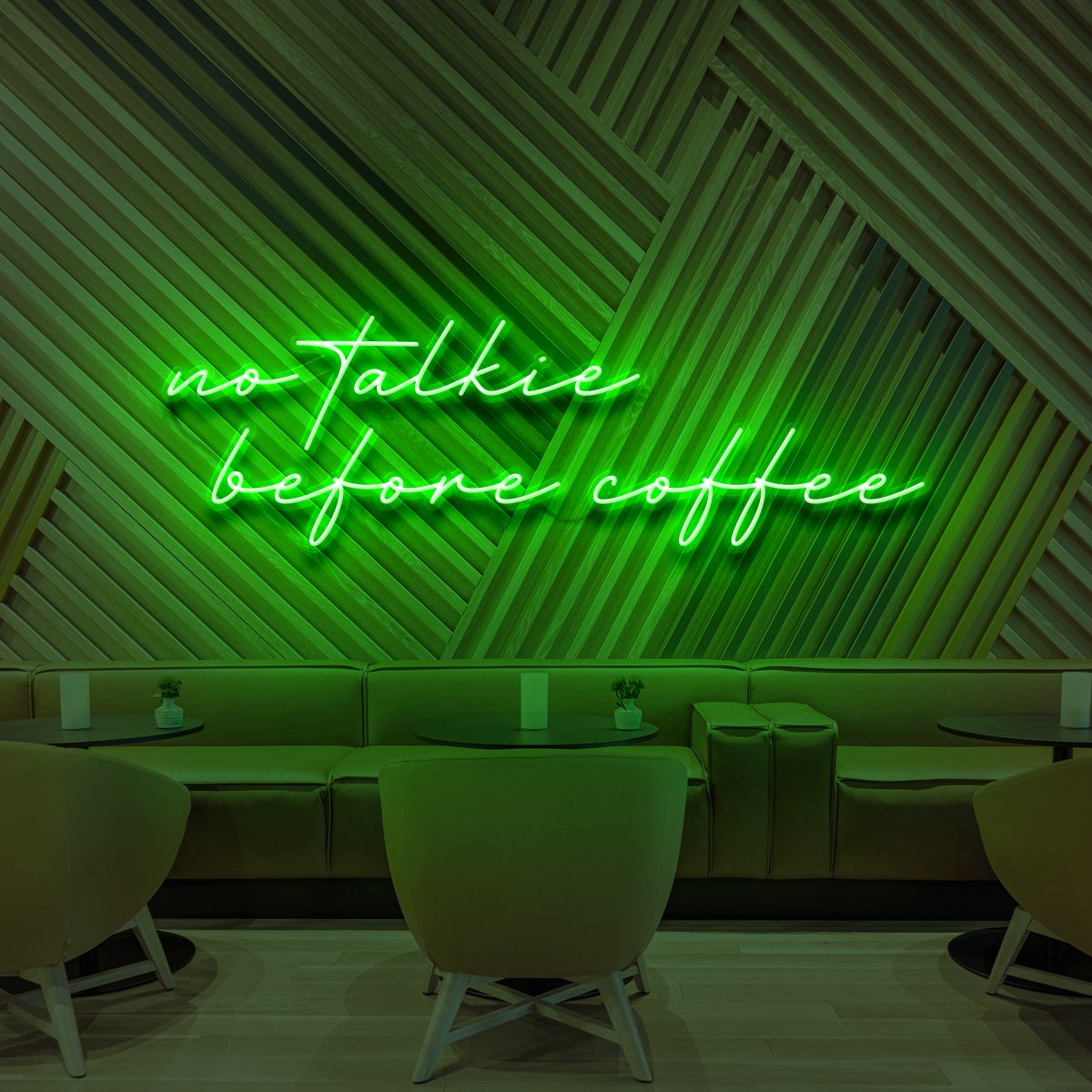 "No Talkie Before Coffee" Neon Sign for Cafés