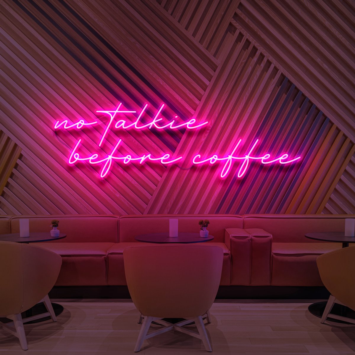 "No Talkie Before Coffee" Neon Sign for Cafés
