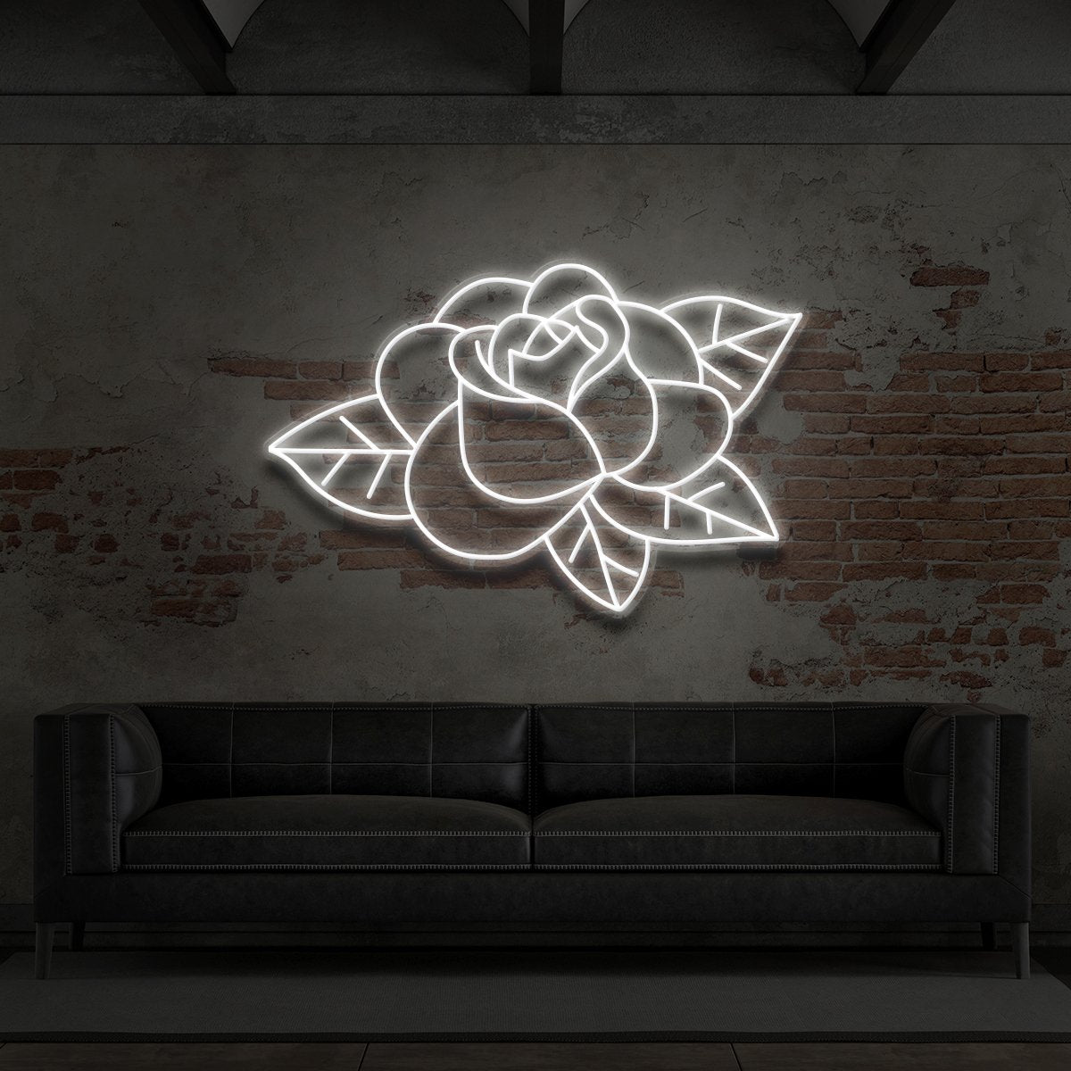 "Old School Rose" Neon Sign for Tattoo Parlours