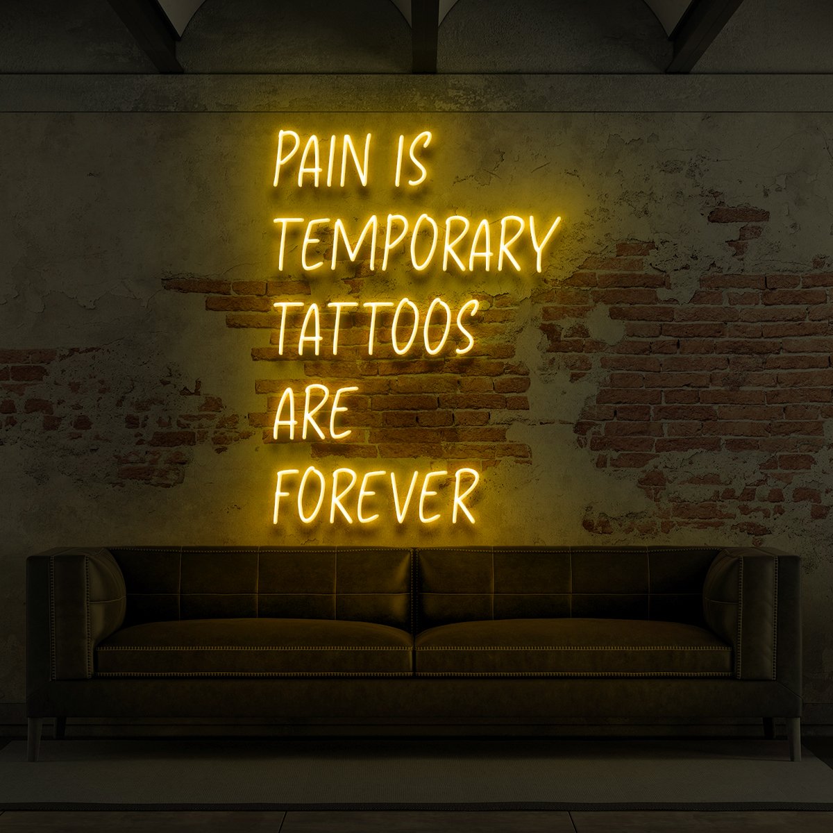 "Pain is Temporary, Tattoos Are Forever" Neon Sign for Tattoo Parlours