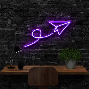 "Paper Plane" Neon Sign
