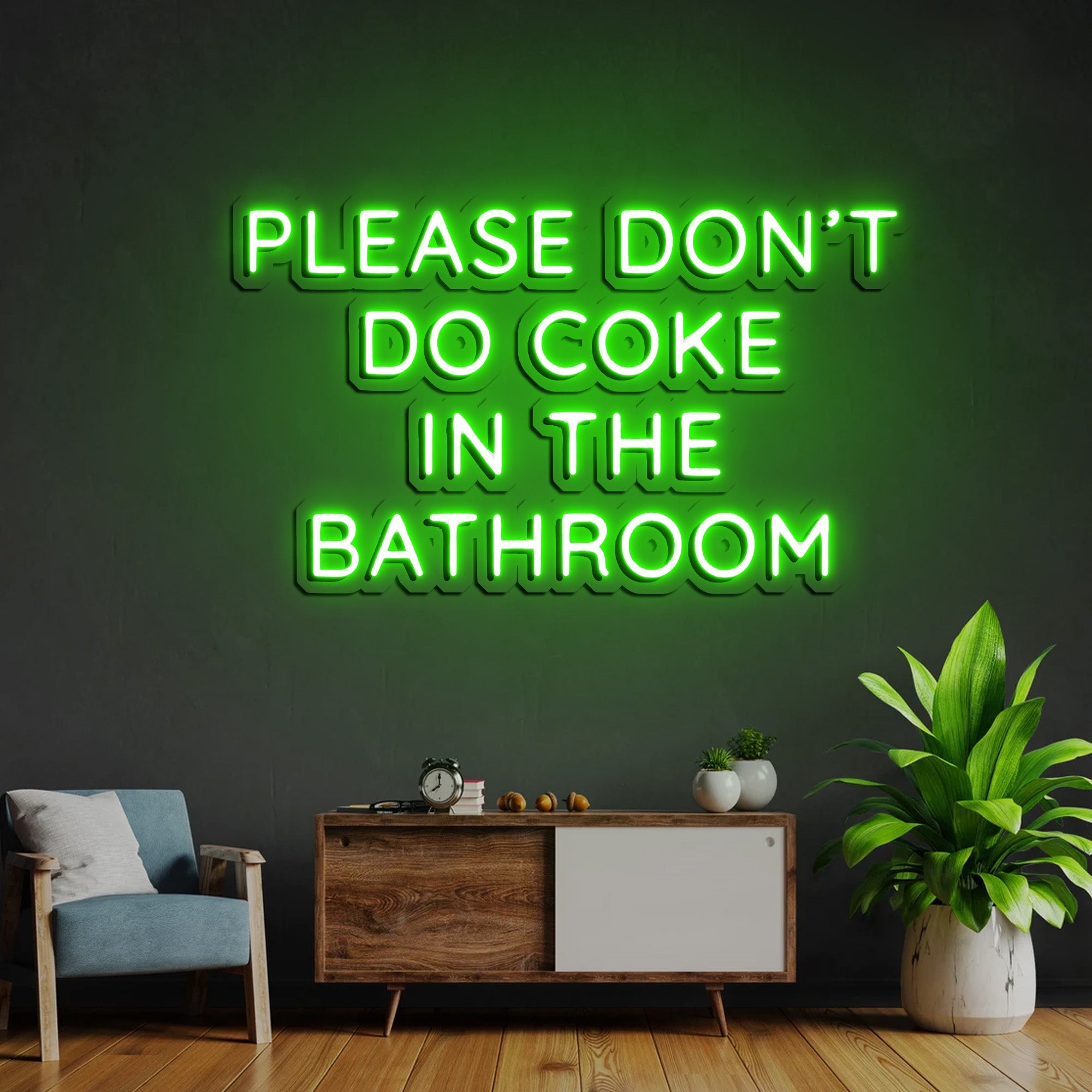 Let's use Please Don't Do Coke In The Bathroom neon sign