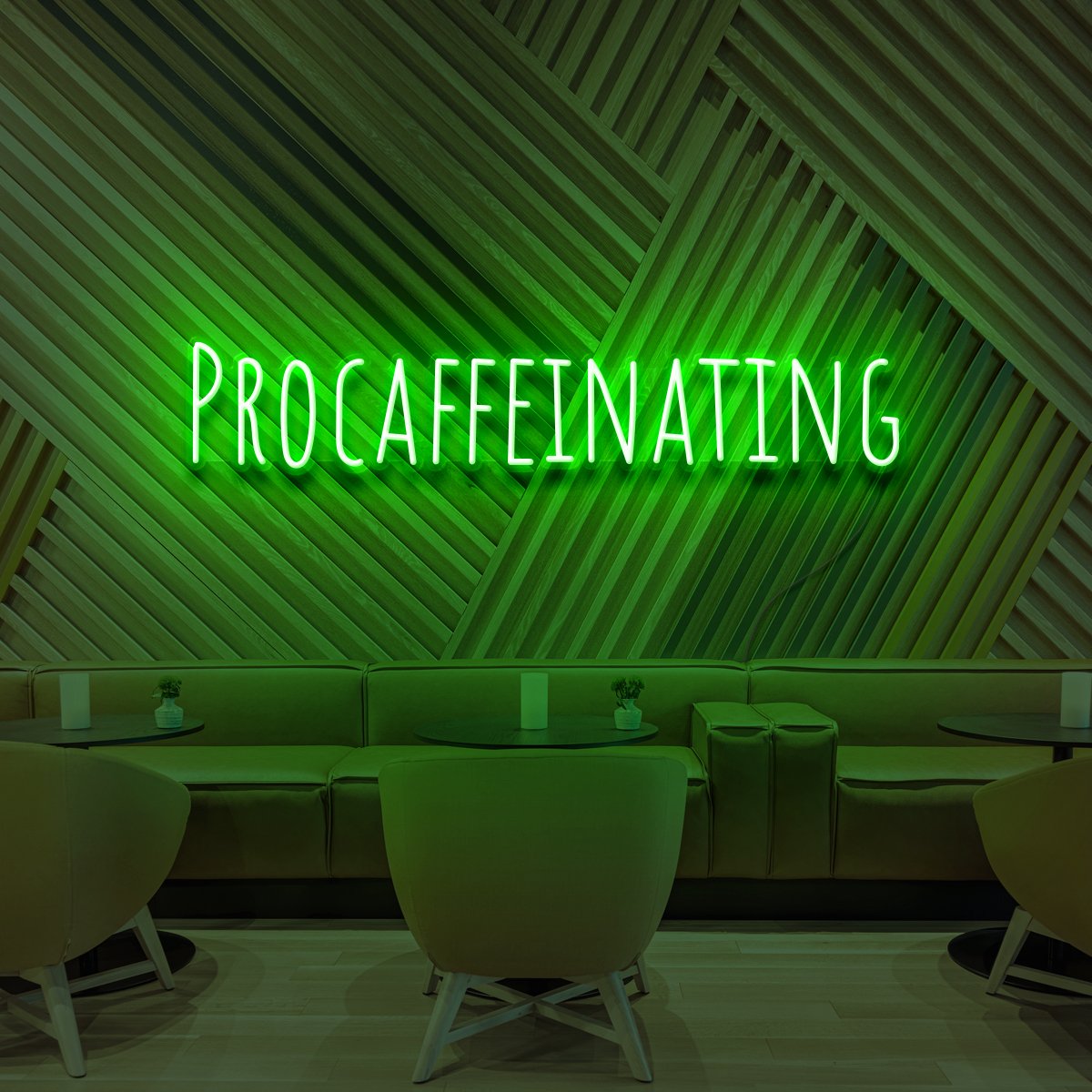 "Procaffeinating" Neon Sign for Cafés