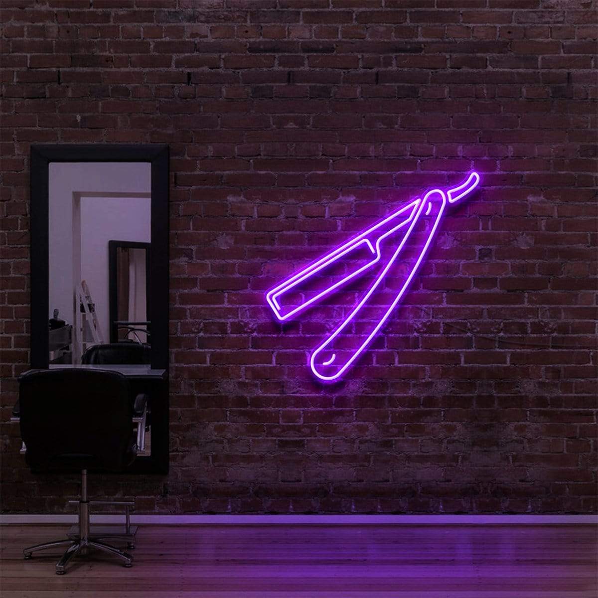 "Razor Blade" Neon Sign for Hair Salons & Barbershops