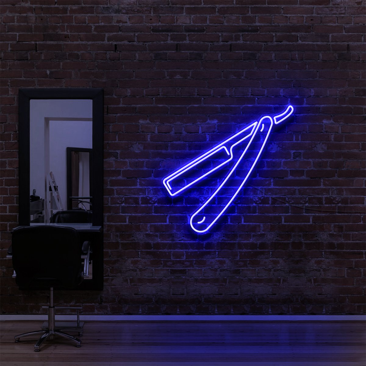 "Razor Blade" Neon Sign for Hair Salons & Barbershops