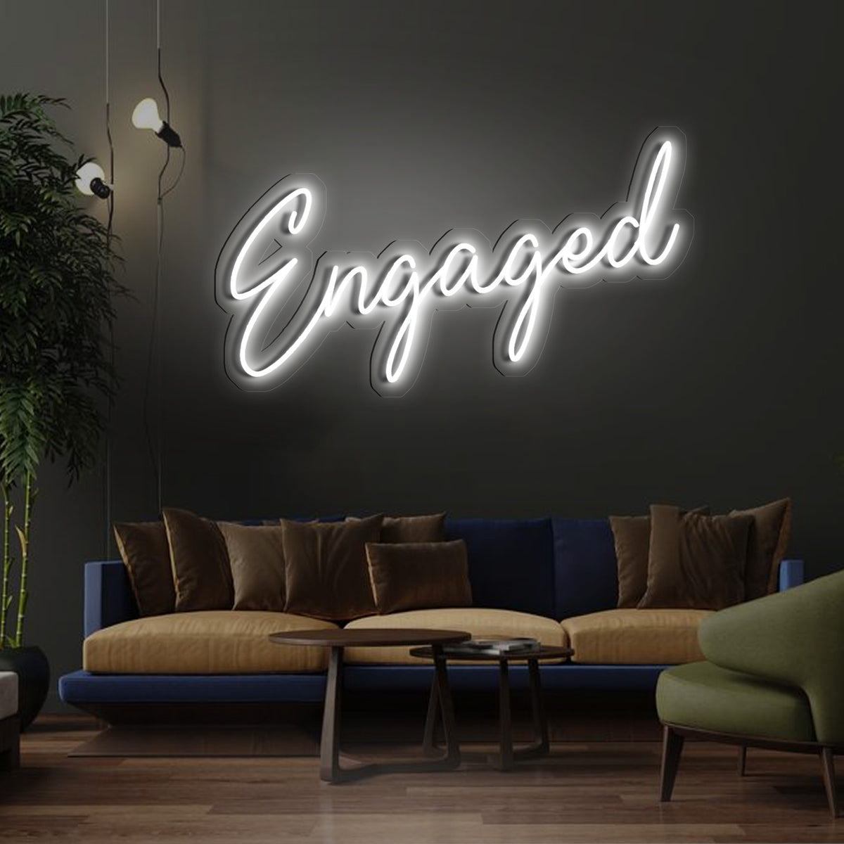 Engaged neon sign