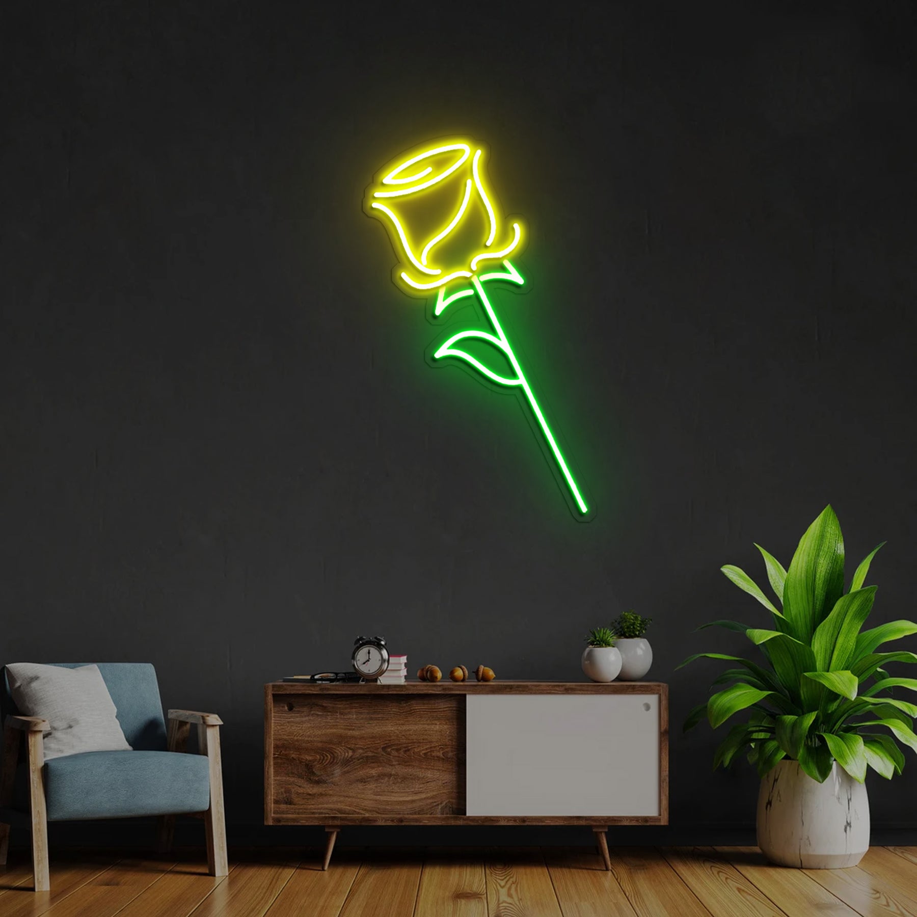 Rose Neon Sign Add Some Natural Beauty To Bedroom,Wall Art