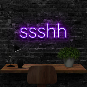 "Shush" Neon Sign