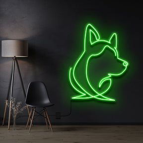 "Siberian Husky Face" Neon Sign