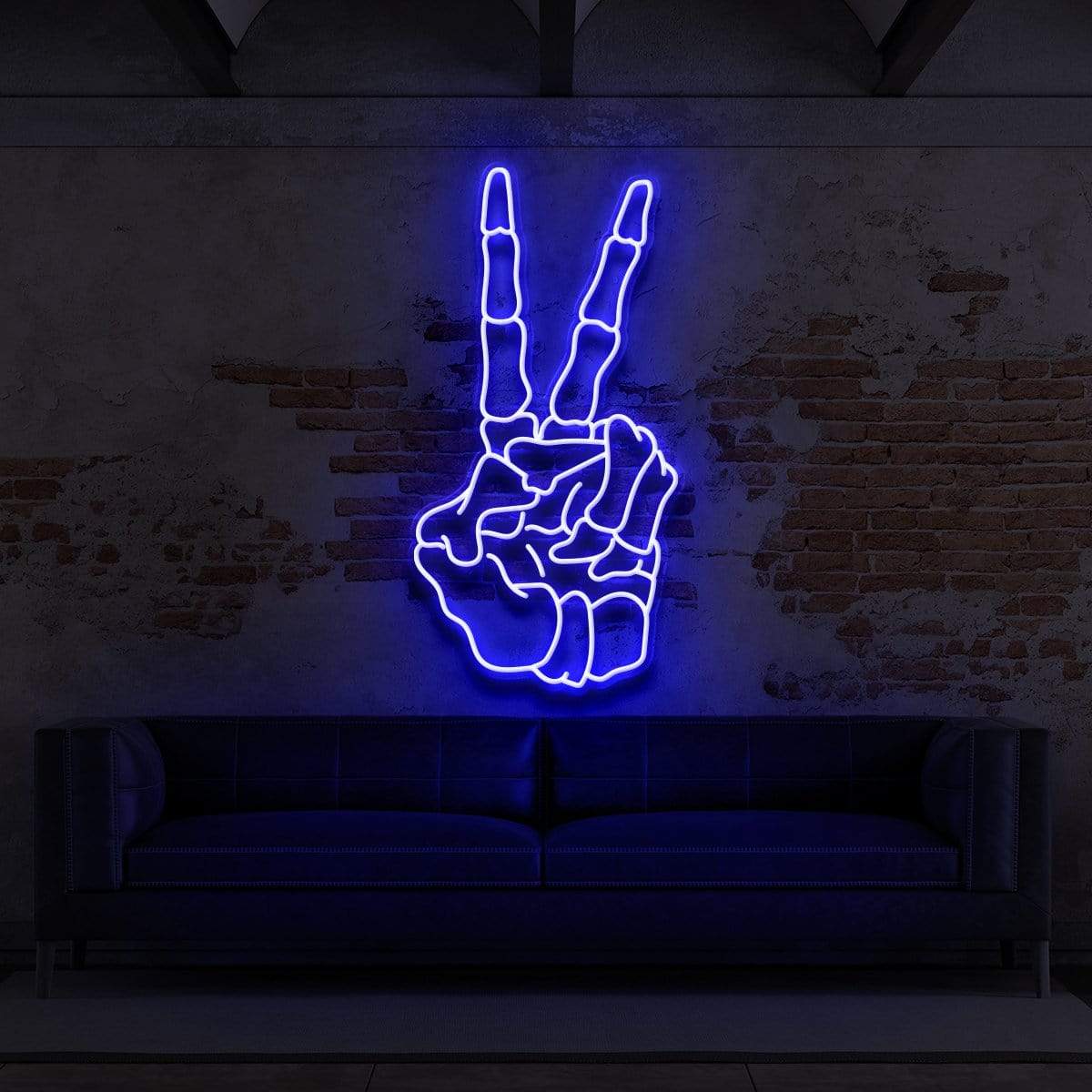 "Skeleton Peace Sign" Neon Sign for Tattoo Parlours