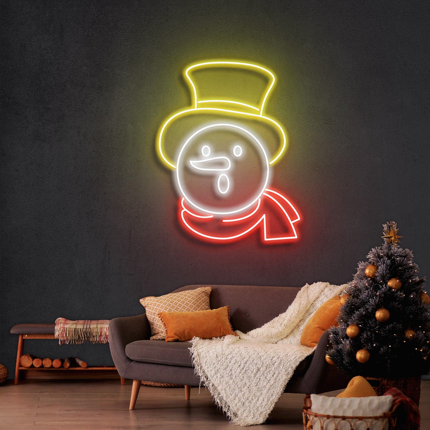 Snowman Christmas Neon Sign