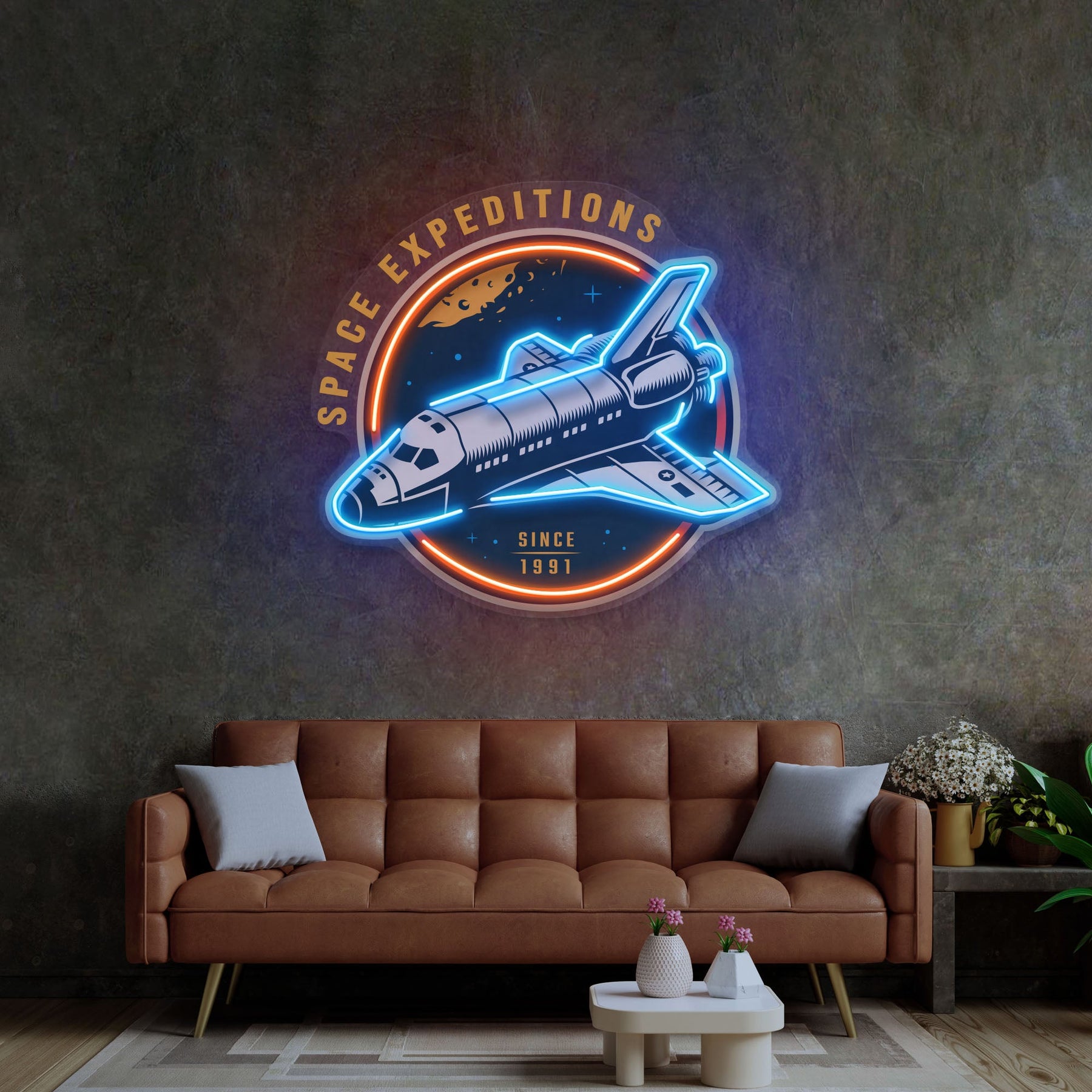 Space Expeditions LED Neon Sign Light Pop Art