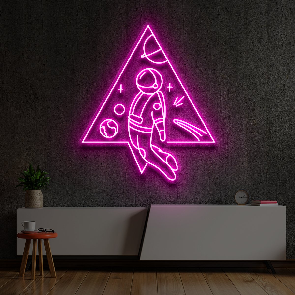 "Spaceman Triangle" Neon Sign