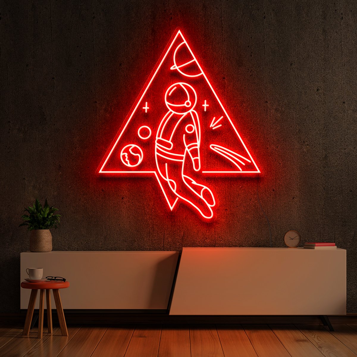 "Spaceman Triangle" Neon Sign