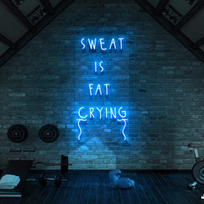 "Sweat is Fat Crying" Neon Sign for Gyms & Fitness Studios