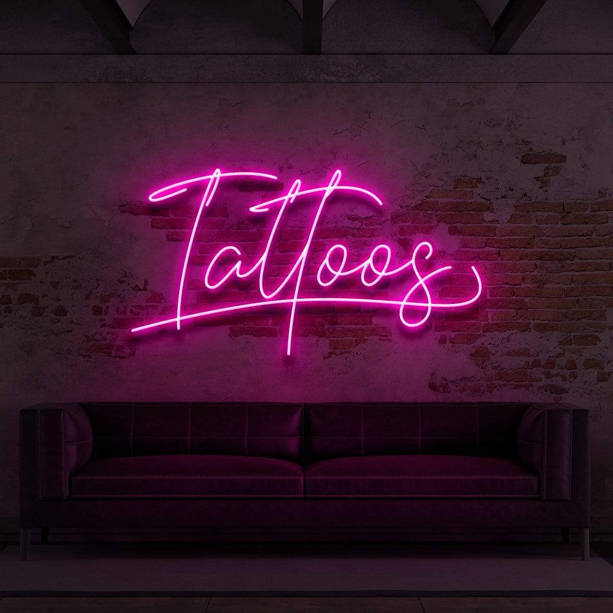 "Tattoos Cursive" Neon Sign for Tattoo Parlours