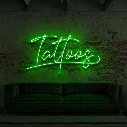 "Tattoos Cursive" Neon Sign for Tattoo Parlours