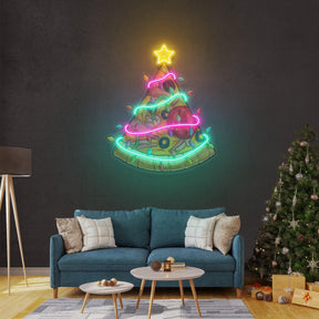 Traditional Christmas Tree LED Neon Acrylic Artwork