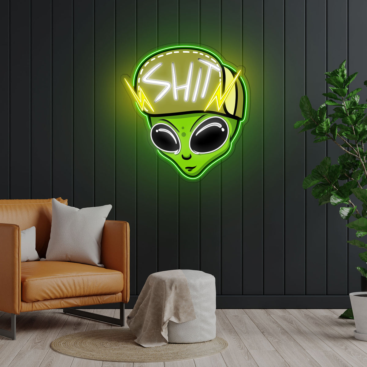 Urban Alien Neon Sign x Acrylic Artwork