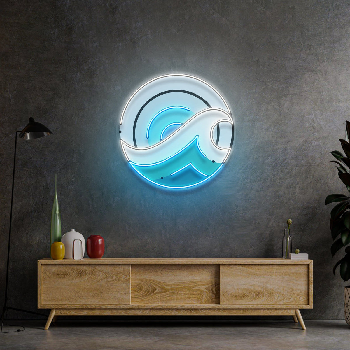 Wave Circle Led Neon Acrylic Artwork